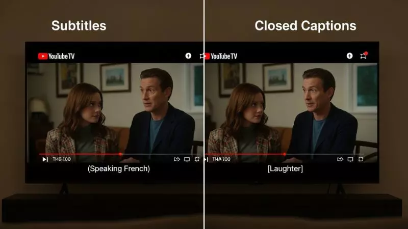 Subtitles vs Closed Captions on YouTube TV